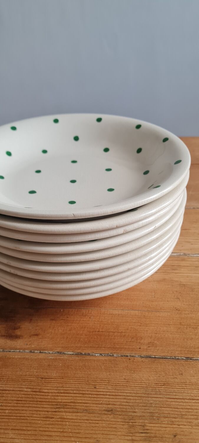 Set de 10 assiettes plates longchamps vintage