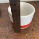 2 coffee cups and bistro saucers, Sarreguemines, vintage Red Band