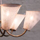 Lustre 6 feux en métal perforée Années 50