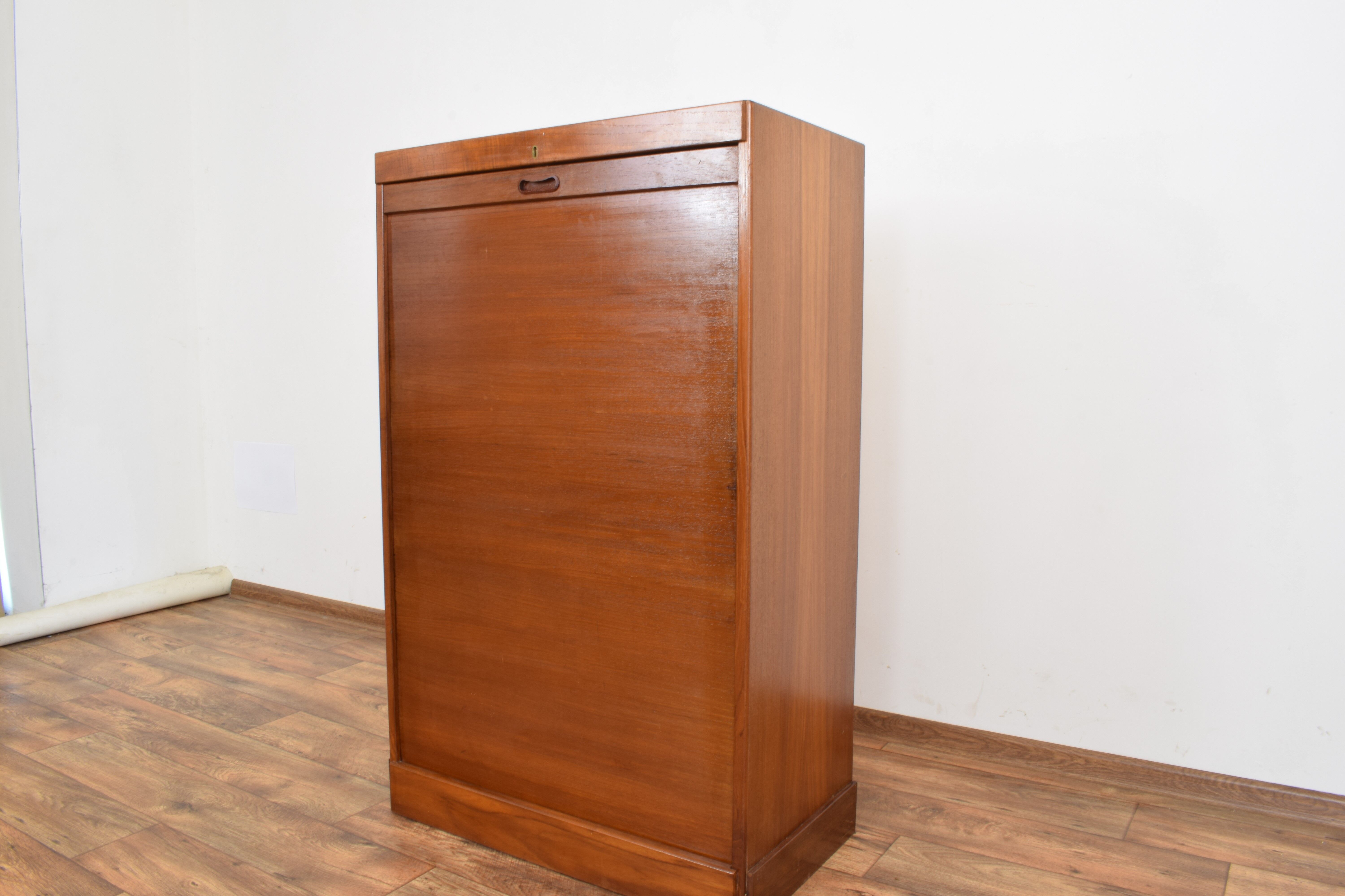 Mid-century danish teak tambour cabinet, 1960