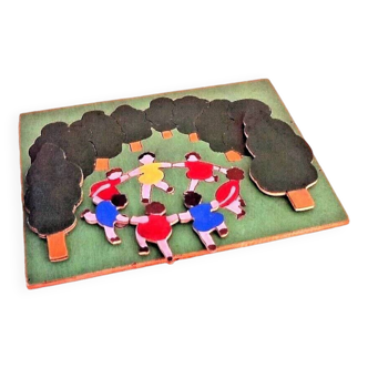 Années 1940    Jeu de formes  Puzzle bois " la ronde "
