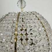 Brass & acrylic ball hanging lamp pendant by Emil Stejnar, 1950s