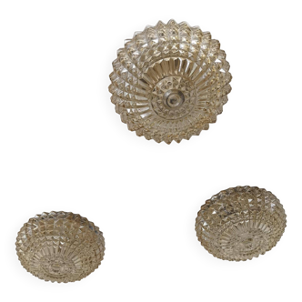 Suite de 3 plafonniers ronds années 50/60