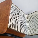 Vintage 1950 coffee table magazine rack in steel & beech 50s rockabilly zazou