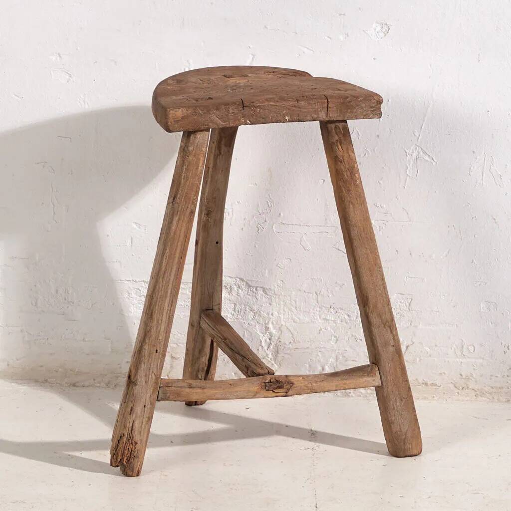 Tabouret primitif ancien – Fin dynastie Qing (vers 1900) #5