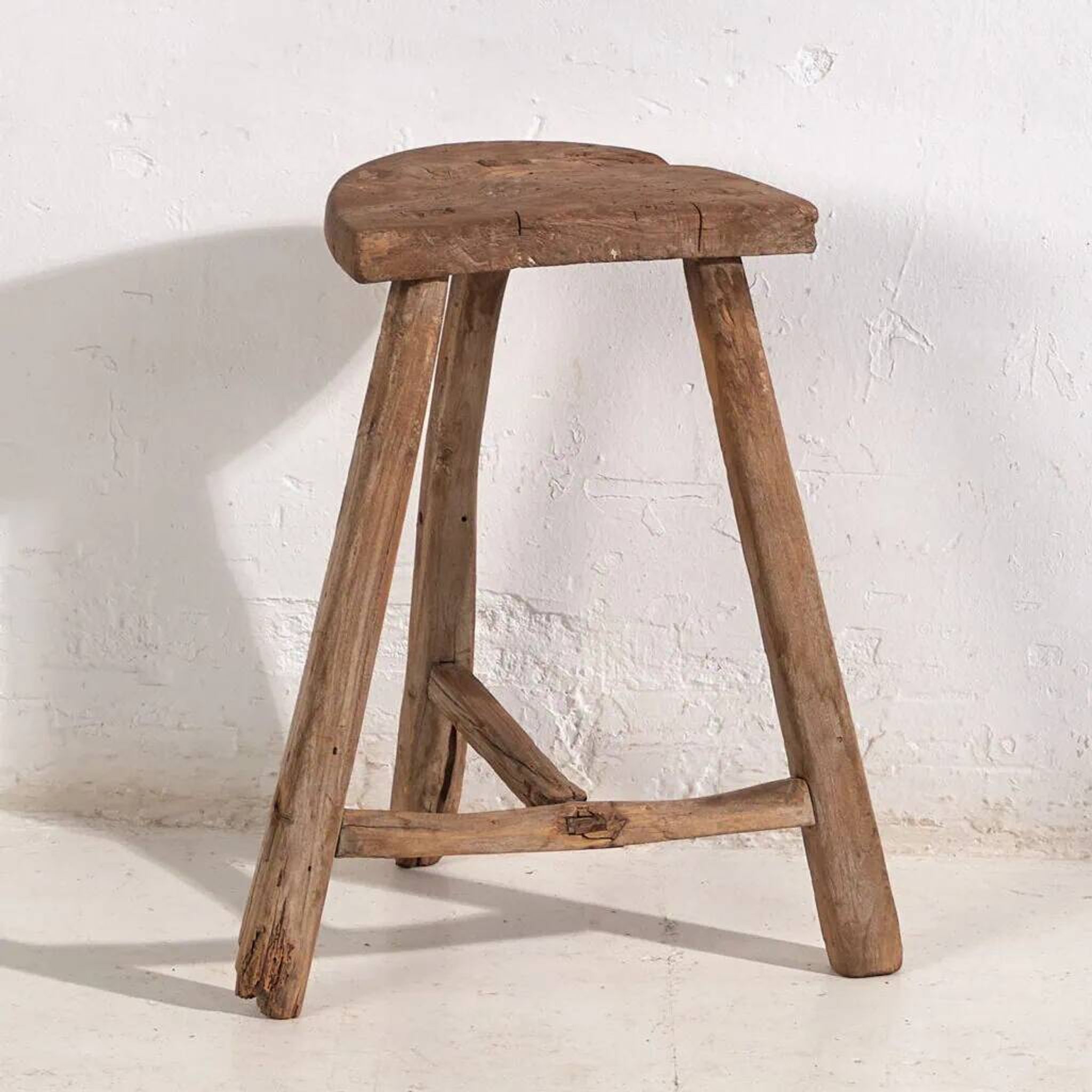 Tabouret primitif ancien – Fin dynastie Qing (vers 1900) #5