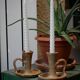 Stoneware candle holders - set of 2 (signed)