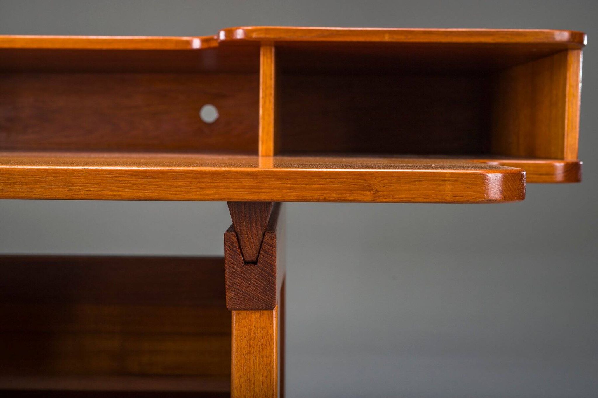 Mid-century modern teak desk, 1980s