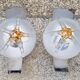 Paire d'appliques acier et opaline, design Vittorio Mazzega, vintage, années 70