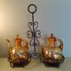 Brown glass vinegar cruet