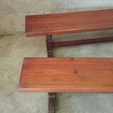 Ensemble table de ferme et 2 bancs