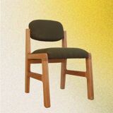 Office chair in solid beech and terry fabric