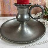 Manoir pewter hand candle holder with handle