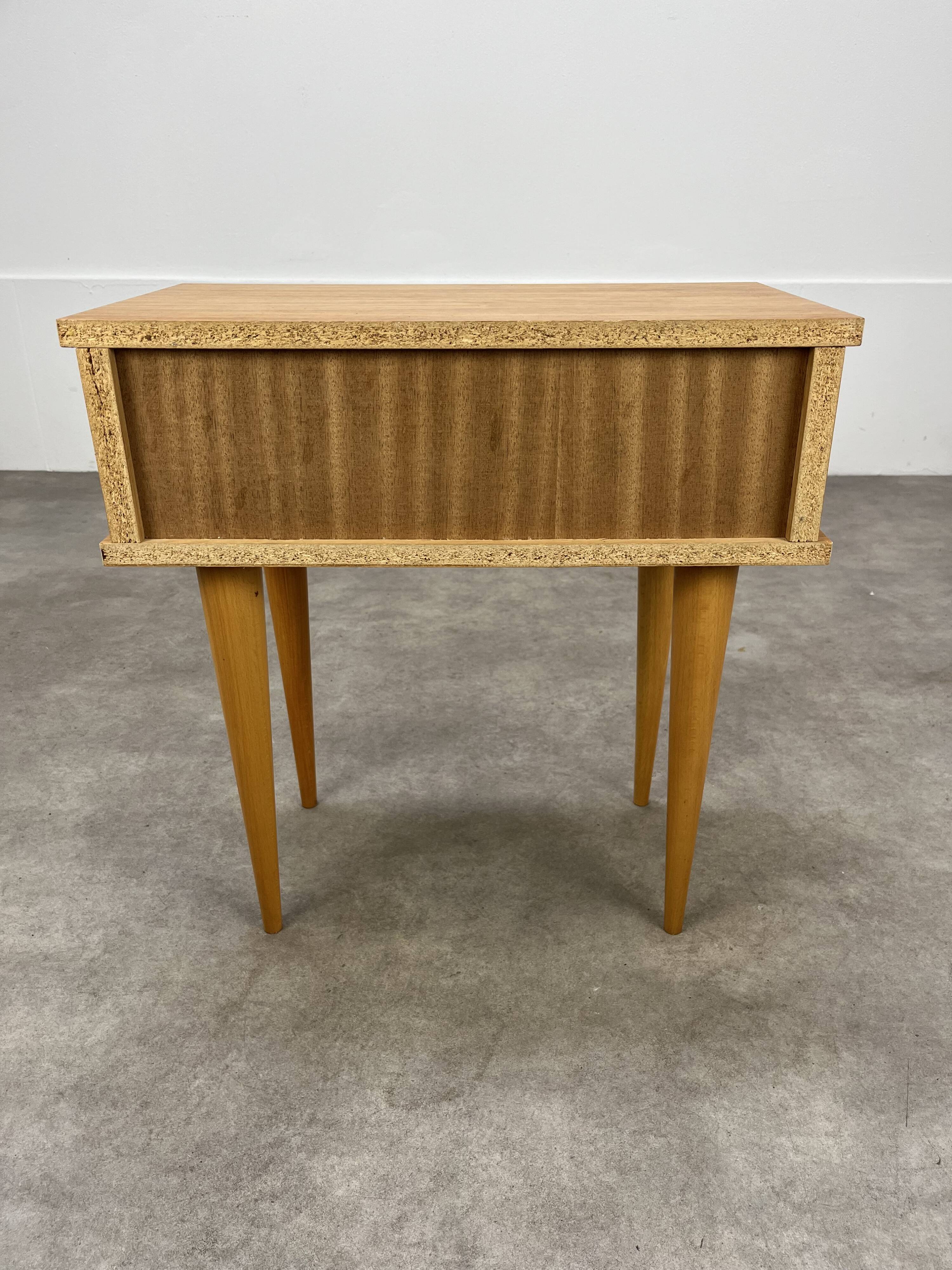 Vintage blond wood bedside table, 1960s