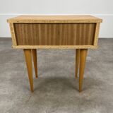 Vintage blond wood bedside table, 1960s
