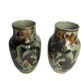 Art Deco, pair of Lunéville earthenware vases circa 1930