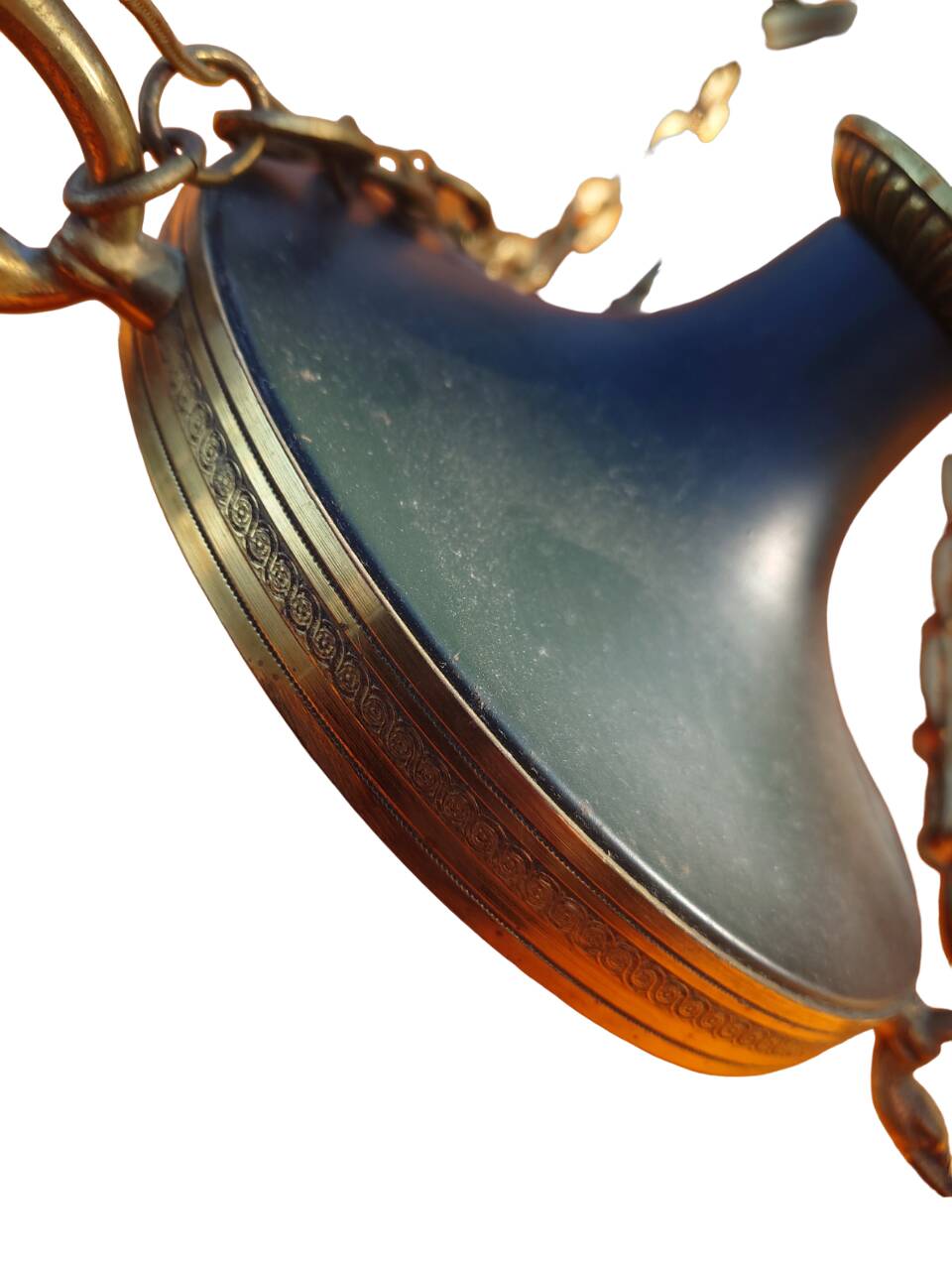 3-branched empire chandelier in bronze
