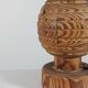 Rare vintage Mid Century brutalist flamed pine table lamp  by Temde
