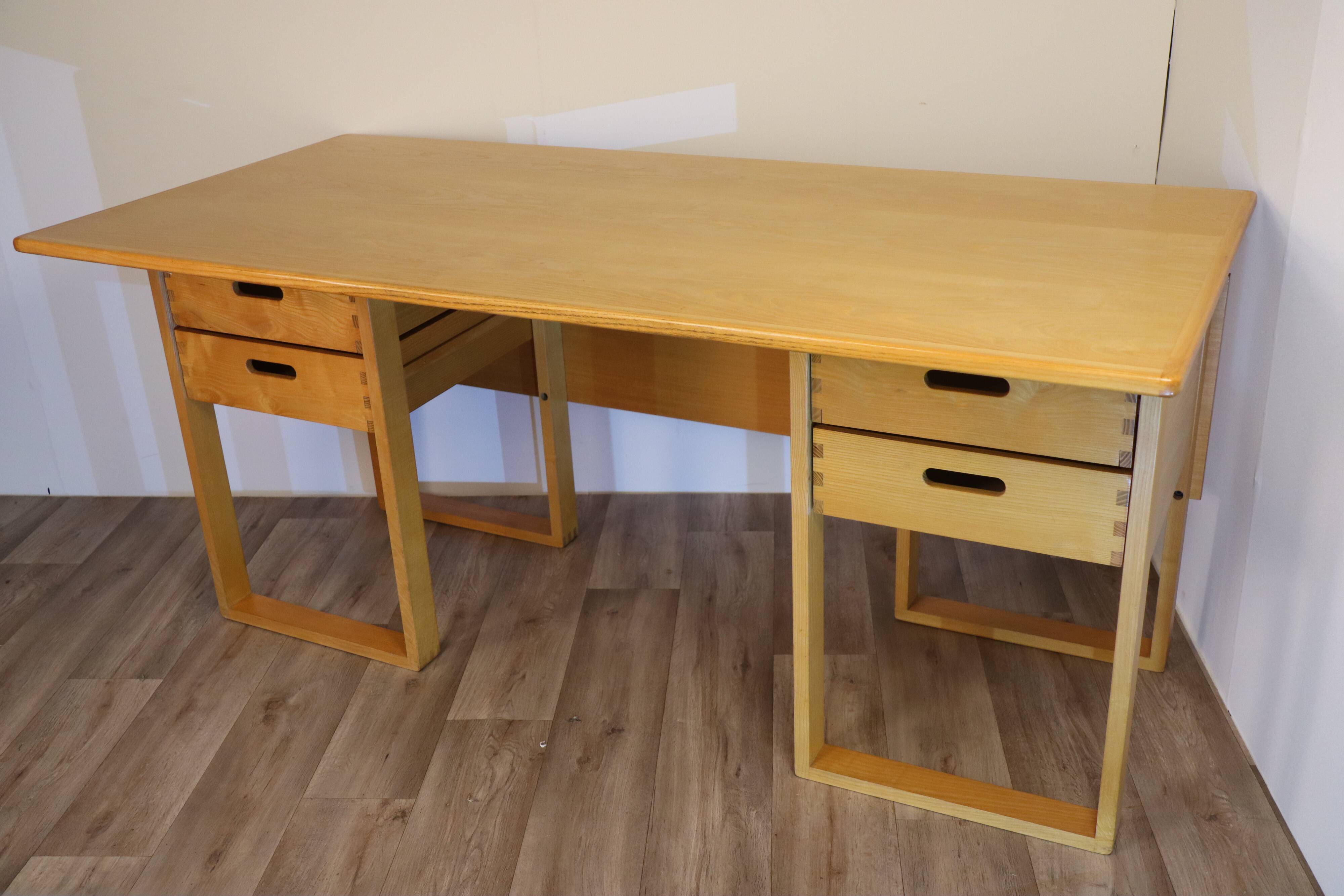 Vintage architect's desk in light wood circa 1970