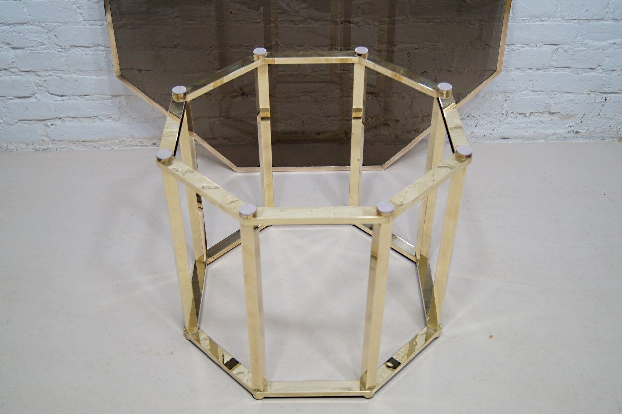 Brass  Italian coffee table by Romeo Rega, 1970s