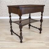 Oak Side Table in Dark Brown, 1930s