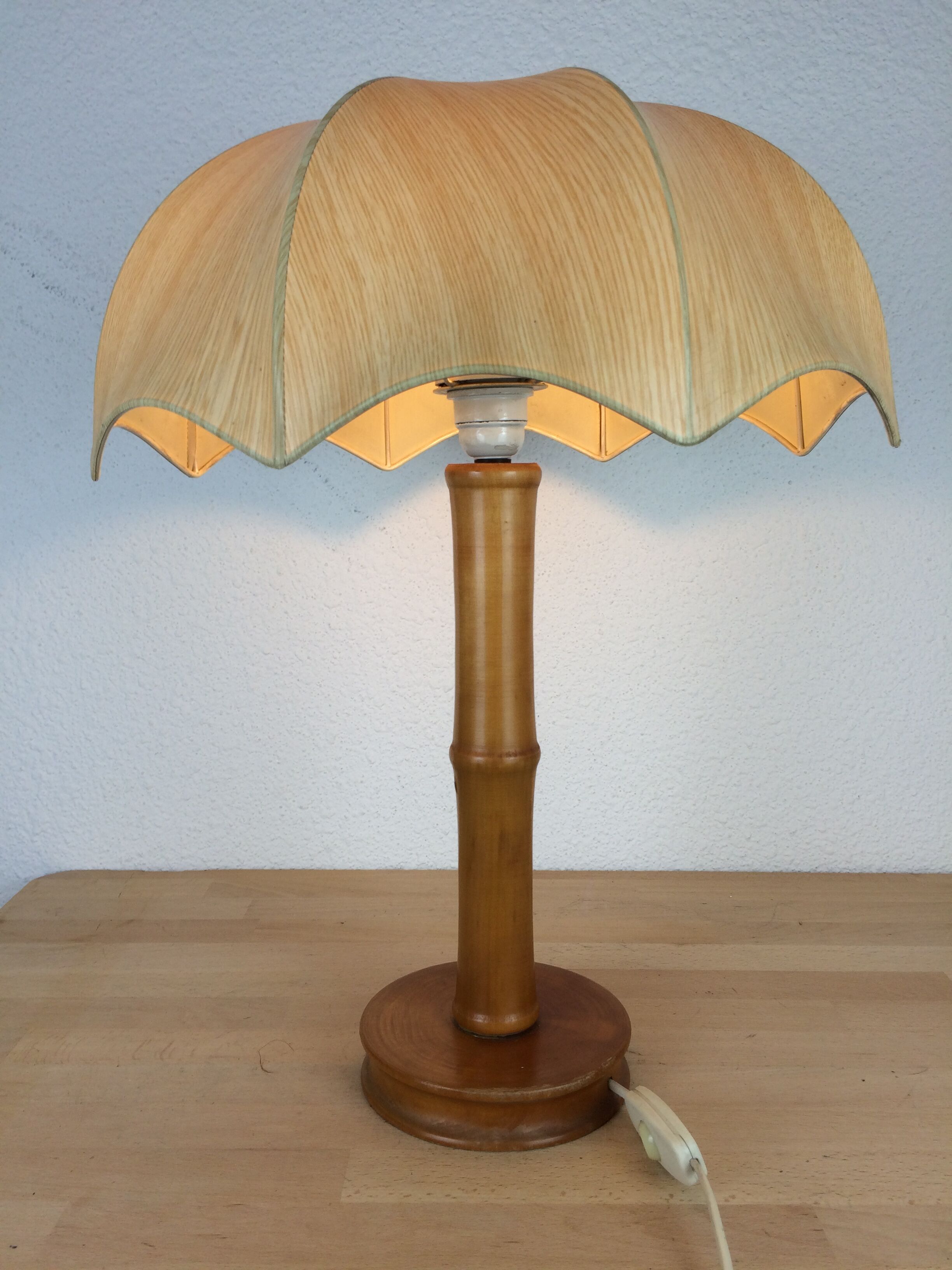 Bamboo effect wood lamp Jungle Chic style