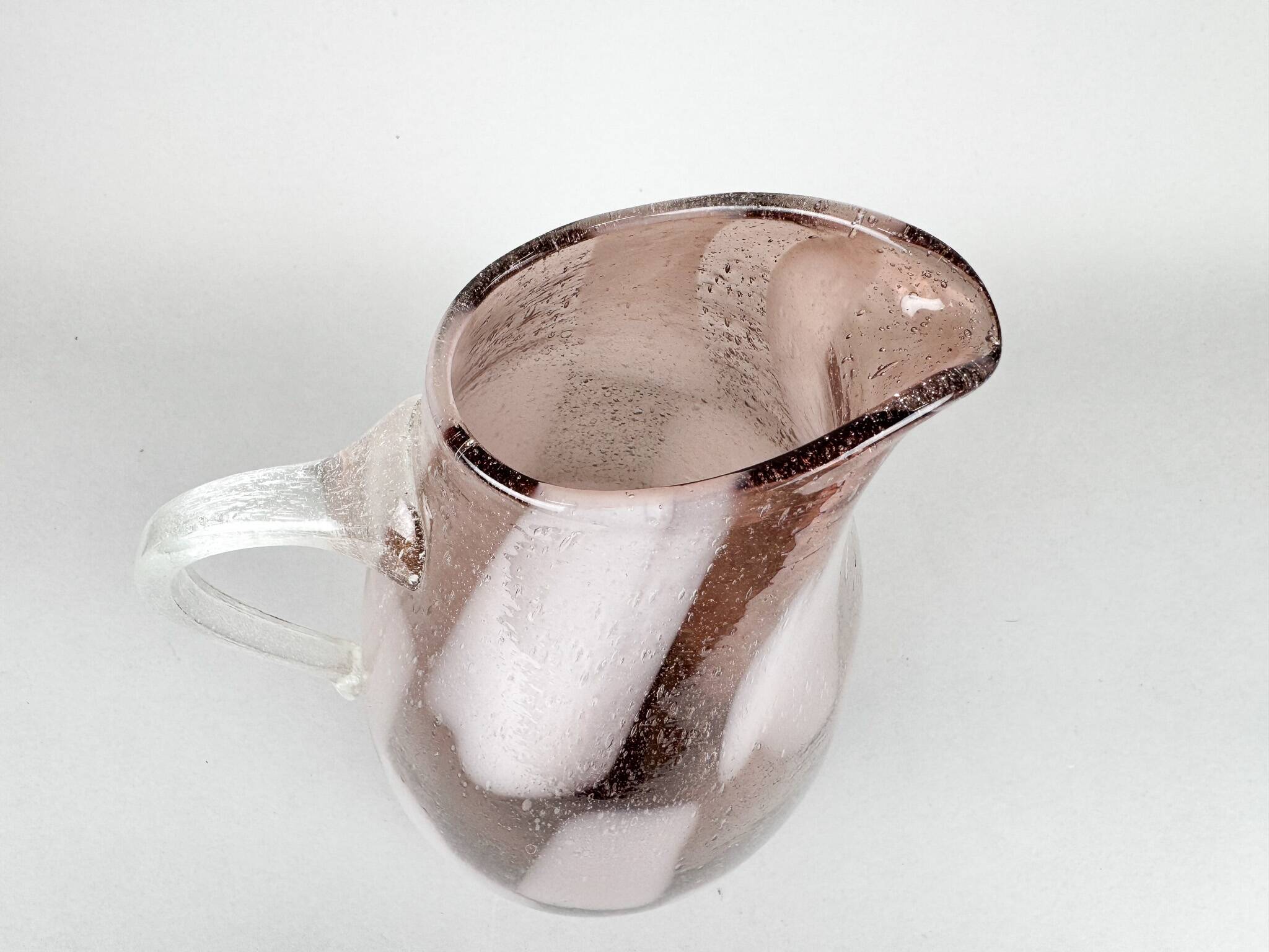 Large Hand Made Glass Vase / Pitcher, Germany 1970's