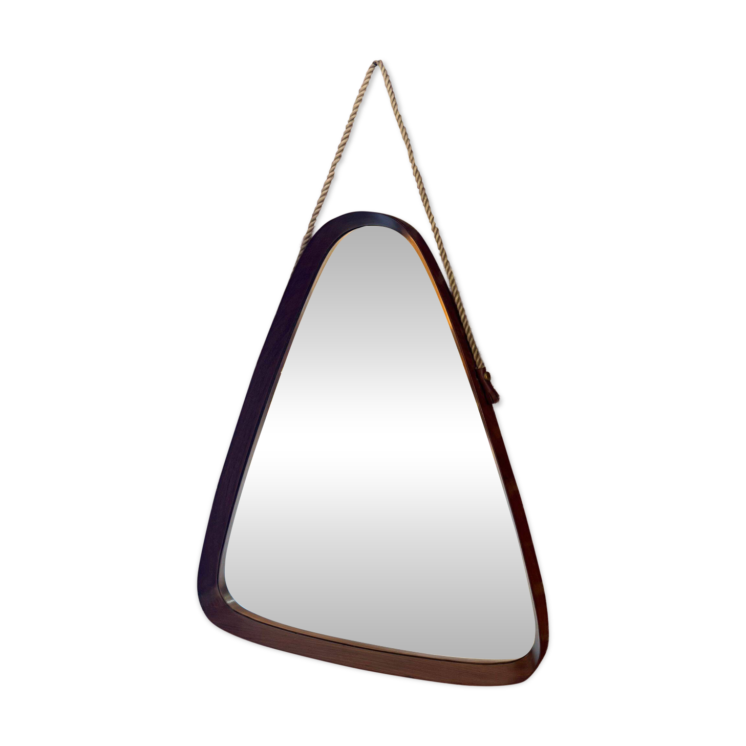 Miroir triangulaire vintage en teck