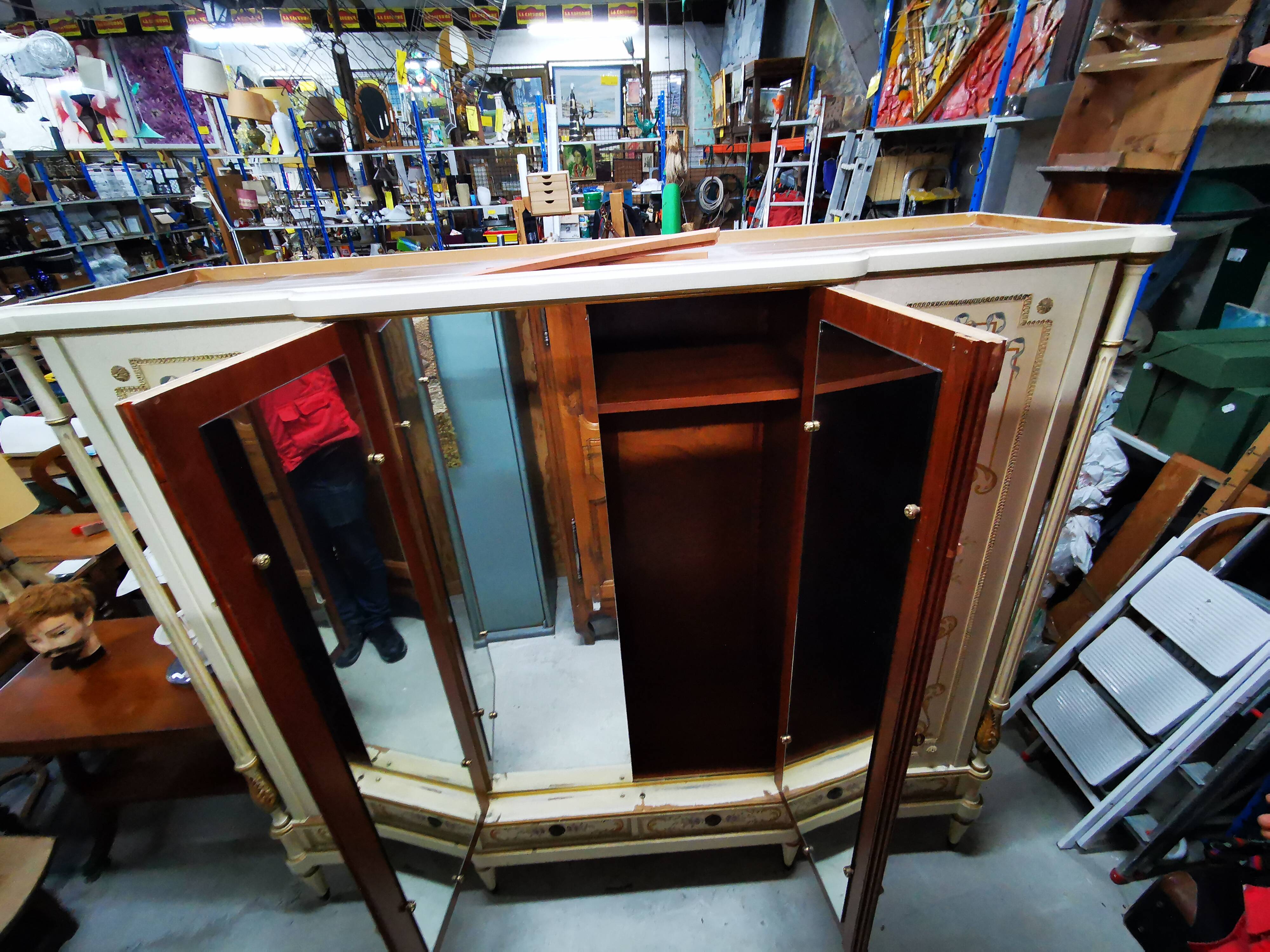 Romantic Louis XV style four-door wardrobe