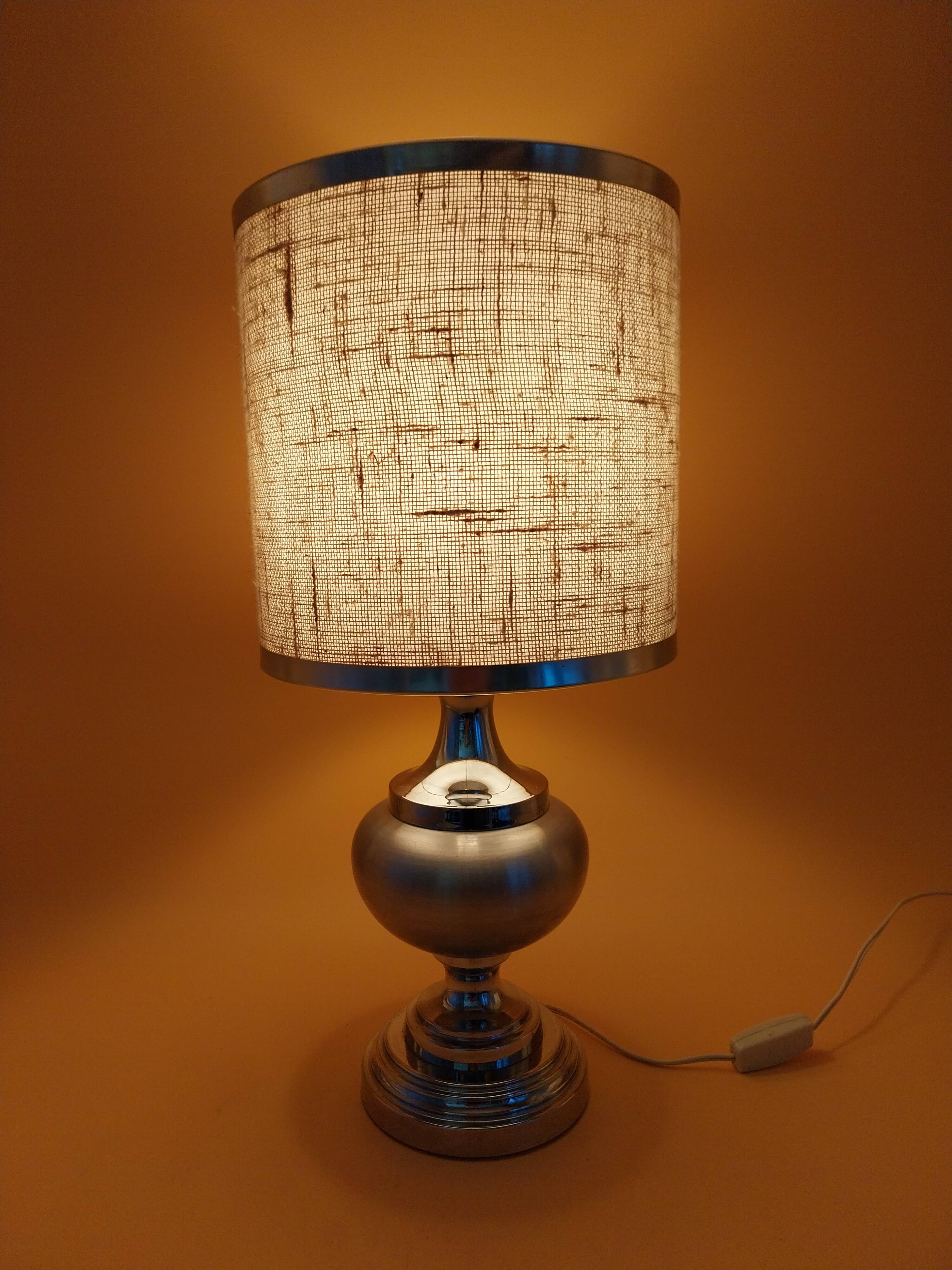 Vintage brushed aluminium lamp from the 70s.