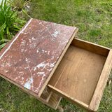 Pink marble bedside table