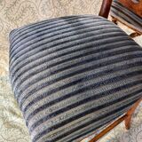 Pair of beech chairs with velvet