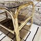 Brass coffee table with sliding top and smoked glass, 1970s vintage