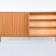 Leo Bub symmetric highboard in walnut XL Bub Wertmobel Germany 1960