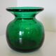 Small green bubbled blown glass vase