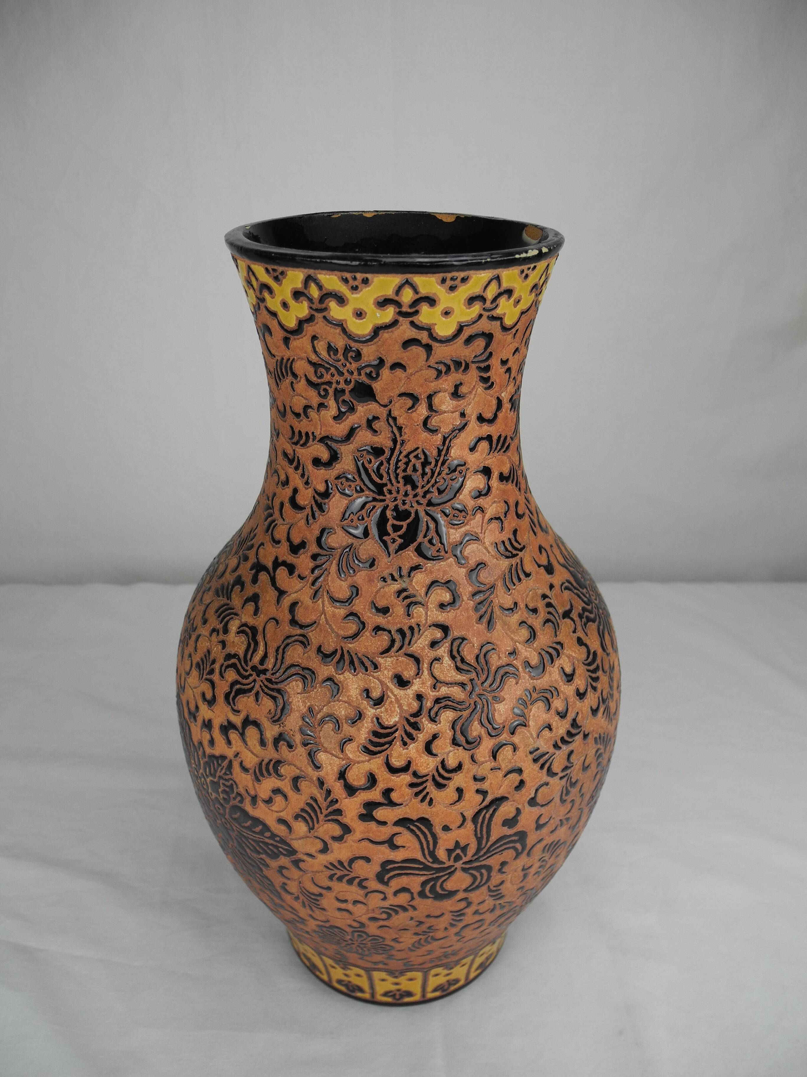 Vase grès émaillé bien hoa 1950 vietnamese glazed stoneware vase