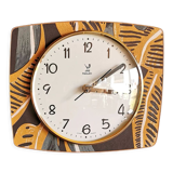 Clock silent rectangular vintage wall pendulum "Black ochre Jaz"