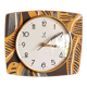 Clock silent rectangular vintage wall pendulum "Black ochre Jaz"