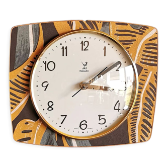 Clock silent rectangular vintage wall pendulum "Black ochre Jaz"