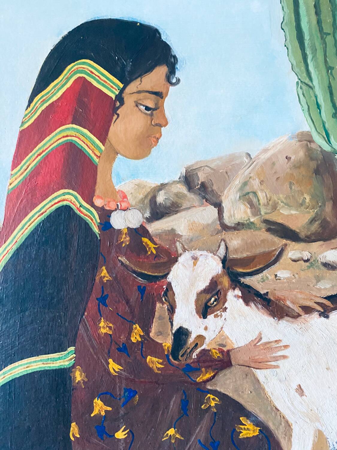 Orientalist painting on cardboard