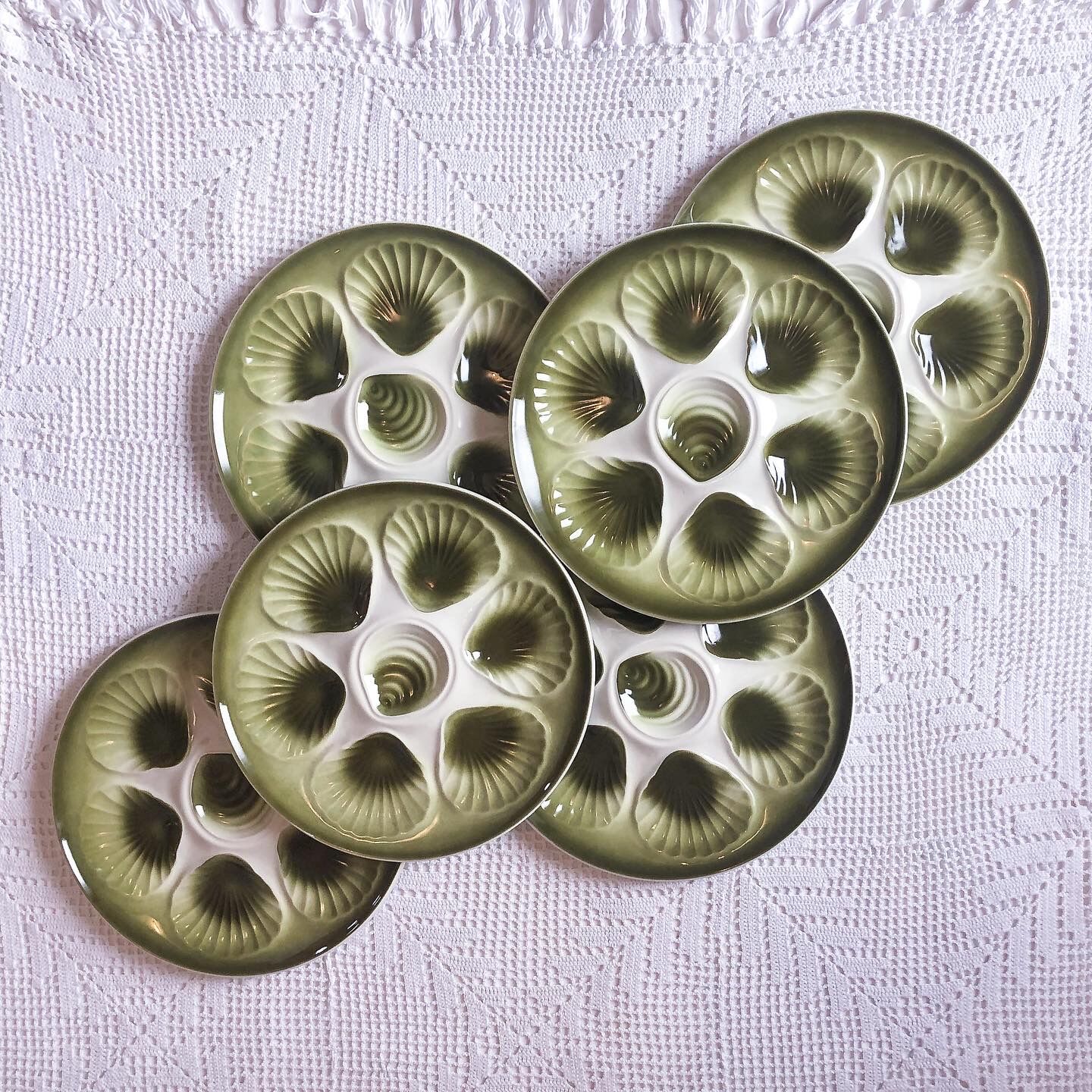 6 oyster plates Moulin des loups