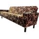 Canapé vintage en velours marron fleuri
