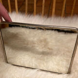 Miroir de barbier dos en cuir