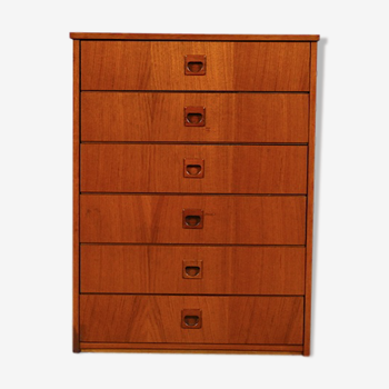 Scandinavian 1960 vintage teak chest Dresser