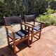 Pair of French Brutalist oak and leather armchairs 1920