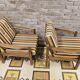 Pair of vintage Scandinavian armchairs with 2 Ottoman stools 1970