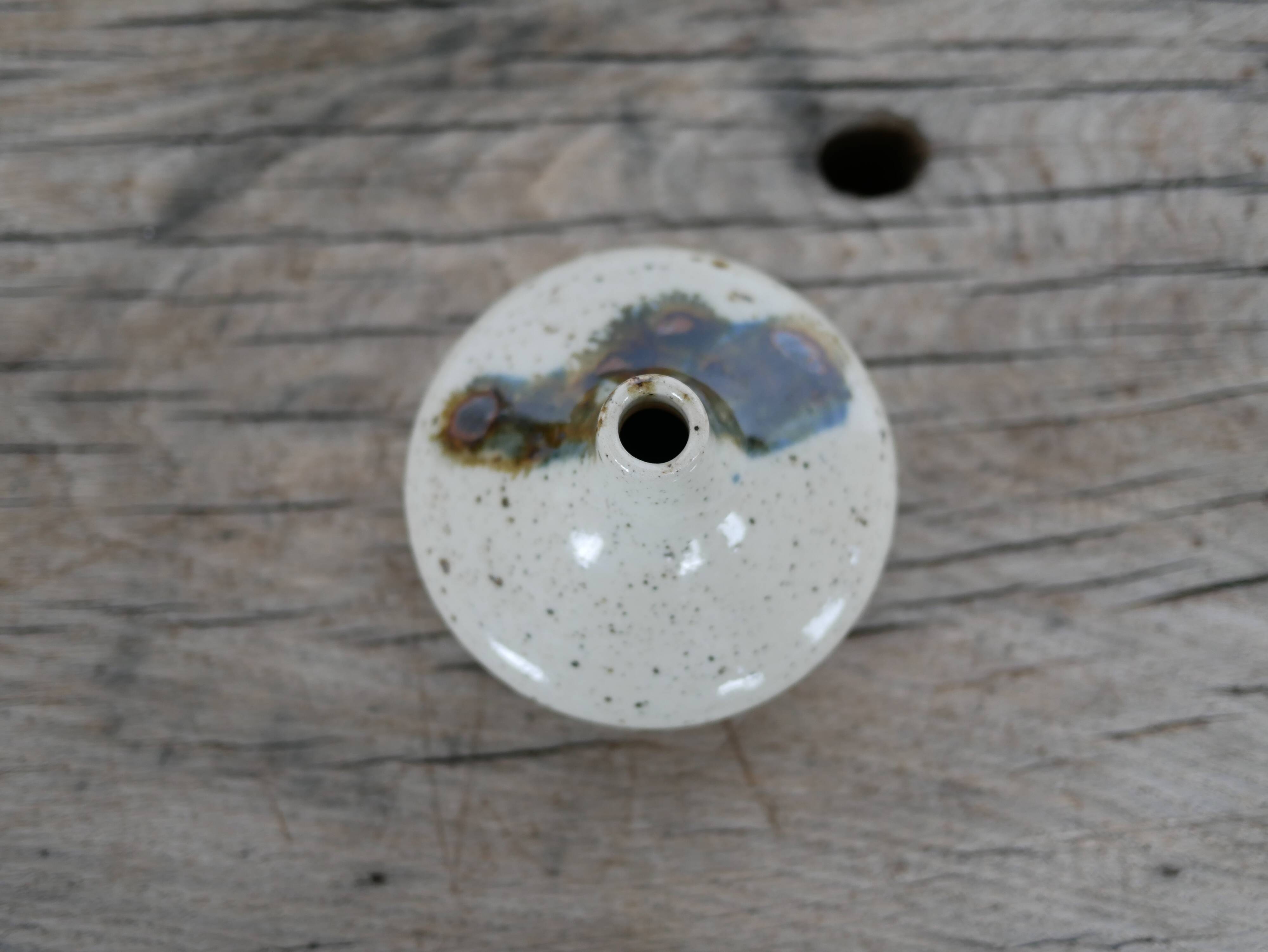 Vintage sandstone soliflore vase signed Cazes