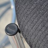 2 "Calligaris" bar stools with chrome metal and refurbished seats.