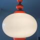 Space Age pendant light in opaline and wood