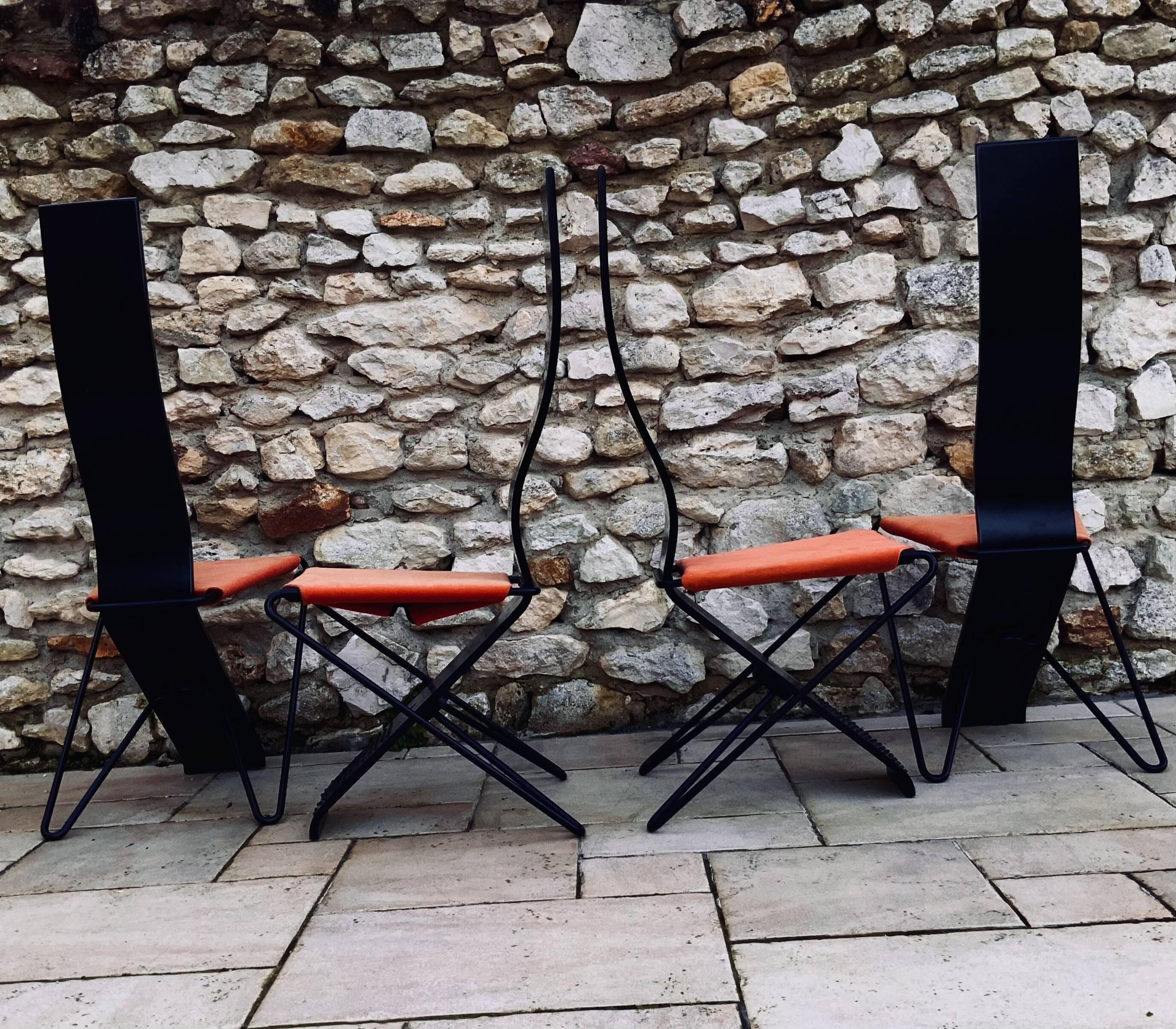 Series of Italian design chairs, 1980s by Pietro Arosio